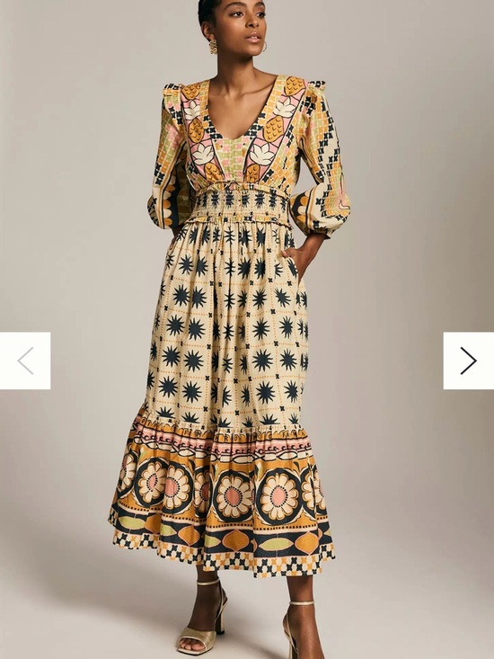 FARM Rio Dresses & Skirts - FARM Rio NWT Tropical Sunshine V-Neck Dress Cream Maxi Dress